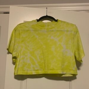Lululemon Electric Lemon Tie-Dye All Yours Crop Top, Sz 6, Good Condition